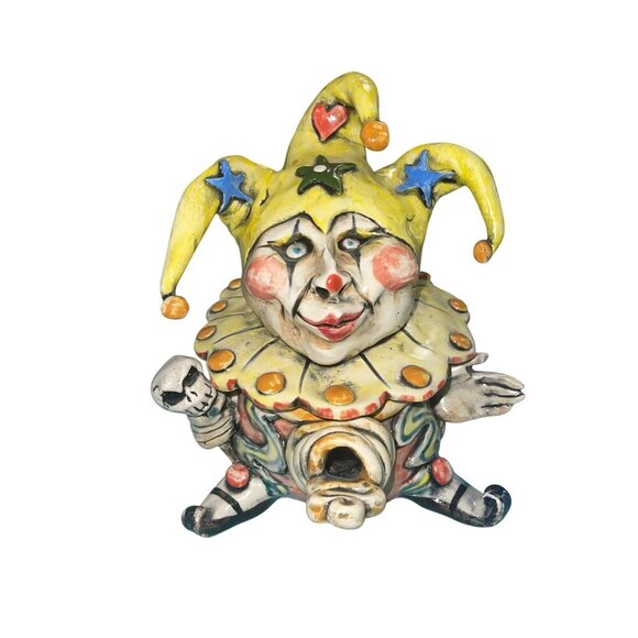 One Of A Kind Handmade Vintage Ceramic Creepy Clown Tea Pot